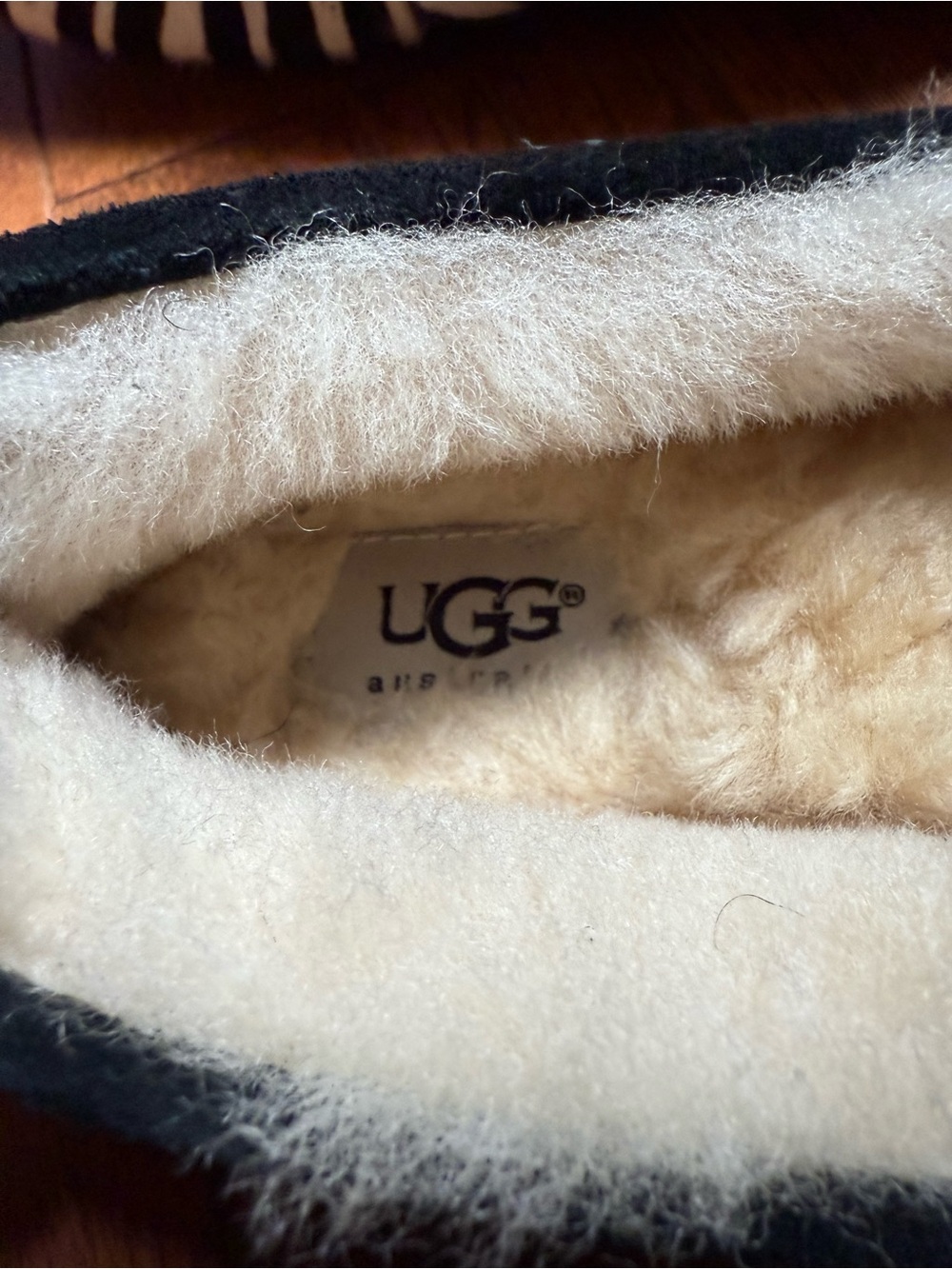 Ugg Zebra Print Fuzzy Lined Moccasin Slippers - Picture 5 of 9